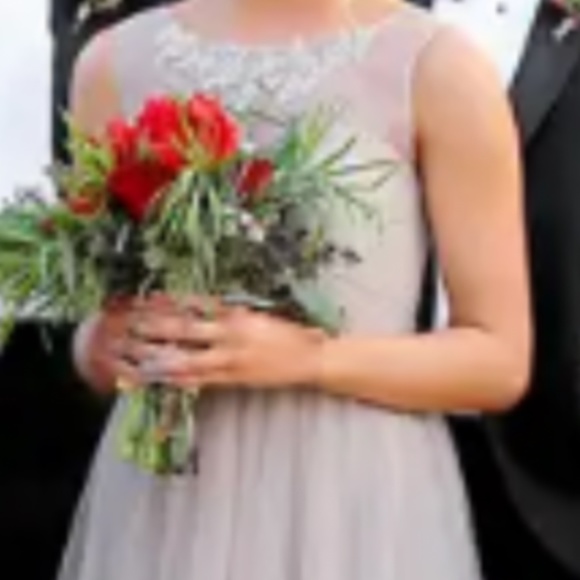 Jenny Yoo collection bridesmaid dress. Mink grey, tulle. - Picture 8 of 8